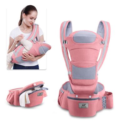 China Carry Baby Organic Cotton Baby Carrier with Ergonomic Baby Hipseat Lumbar Support Front Back Carriers for sale