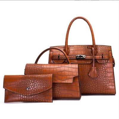 China Fashion wallets designer girls luxury women shoulder ladies bags 2022 modern 3pcs handbag set for sale