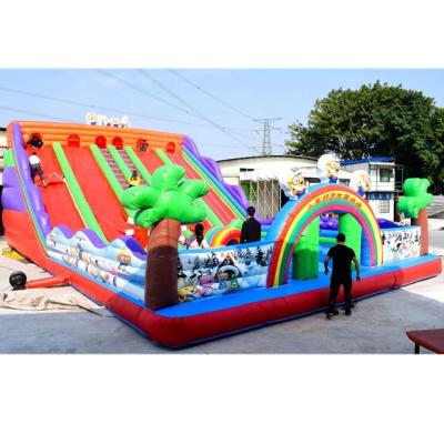 China 0.55mm PVC Tarpaulin 2021 Kids Amusement Park Slides Giant Inflatable Jumping Castle Inflatable Playground For Sale for sale