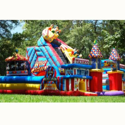 China PVC Tarpaulin Giant Themed Inflatable Amusement Park FunCity Castle Outdoor Jumping Inflatable Playground For Sale for sale