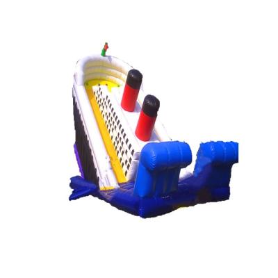 China Indoor Outdoor Playground Boat Dock Slide Kids 2 Lanes Air Fun Slide Giant Bouncy Castle Inflatable Slide For Sale for sale