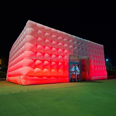 China Giant Inflatable Light Cube Tent LED Exhibition Tent Inflatable White Event Party Tent For Event for sale