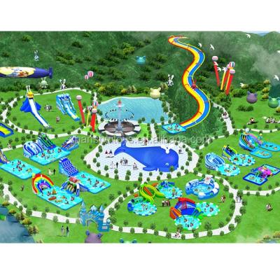 China Outdoor Portable Giant Inflatable Theme Inflatable Slide Water Park PVC Tarpaulin Kids Inflatable Water Park For Sale for sale