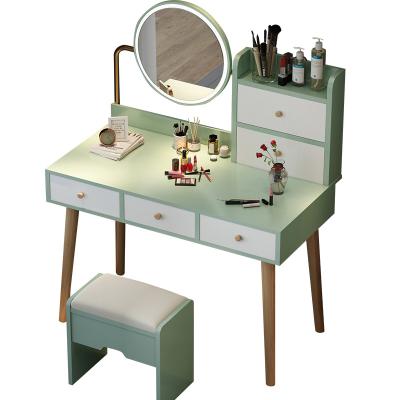 China High Quality Nordic Modern Simple Designs Convertible Dressing Table Frame Light OEM Luxury White Steel Wooden Box Black Mirror Wood Style for sale