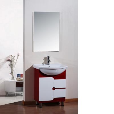 China Modern Bathroom Furniture Set Waterproof WPC Bathroom Vanity Cabinet Shilf With Mirror Sink for sale