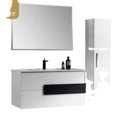 China Modern Modern Smart Bathroom Furniture Mirror Cabinet Bathroom Basin Ceramic Plywood PVC for sale