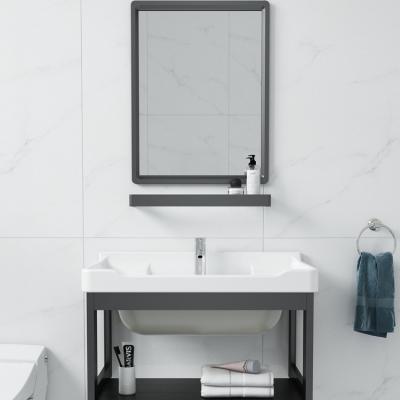 China 2021 Modern Wall Mounted Bathroom Furniture Cabinet Modern Style With Ceramic Mirror Sink for sale