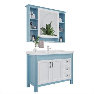 China Cheap Factory Price Home Bathroom Furniture Cabinet Style Modern Ceramic Mirror Sink for sale