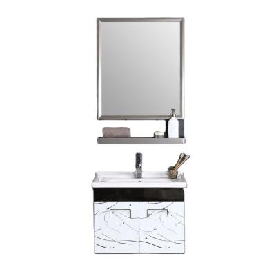 China Modern Modern Wall Mounted Bathroom Cabinet With Mirror Sink Basin Ceramic Bathroom Furniture for sale