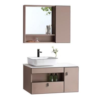 China Modern Wall Mounted Modern European Furniture Smart Mirror Cabinet Bathroom Style Sink Ceramic Marble Dish for sale