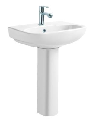 China Modern White Ceramic Stand Pedestal Wash Basin for Bathroom for sale