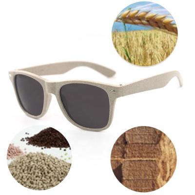 China Protect eyes from sun 2022 natural fiber reused wheat sunglasses eco degradable sunglasses custom logo pp promotion sun glass for sale