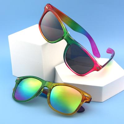 China Protect Eyes From Sunshine 2022 Colorful Rainbow Sun Glasses Rainbow Sun Glasses Frame Unisex Custom Logo Sun Glasses for sale