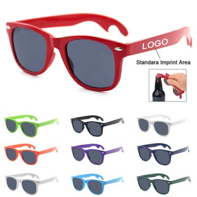 China Protect Eyes From Sun 2021 High Quality Designer Uv 400 Sun Glasses Bottle Opener Sunglasses Promotion Plastic Sunglasses for sale