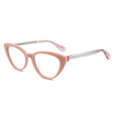 China 2021 Wholesale Colorful Retro Man Fashion Woman Glasses Optical Frame Acetate Glasses Cat Eye Frame for sale