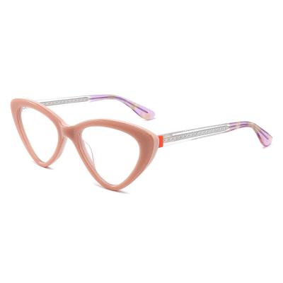 China Fashion Hot Selling Triangle Cat Eye Glasses Frame Colorful Man Woman Retro Optical Glasses for sale