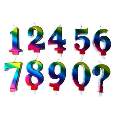 China Wedding Colorful Birthday Party Gift Christmas Numbers Birthday Candles Celebration Candle Cake Dessert Decoration Party Wedding Birthday 0-9 for sale