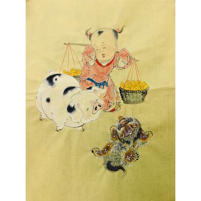 China Hot Sale Chinese Painting Traditional Figurative Painting Art Decoration for sale