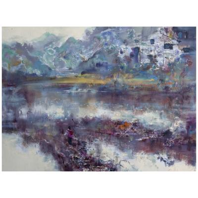 China Hot Selling Hand Painted Pastoral Landscape Modern Home Decor Landscape Oil Painting for sale