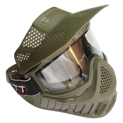 China Double lens antifog full face paintball game helmet for sale