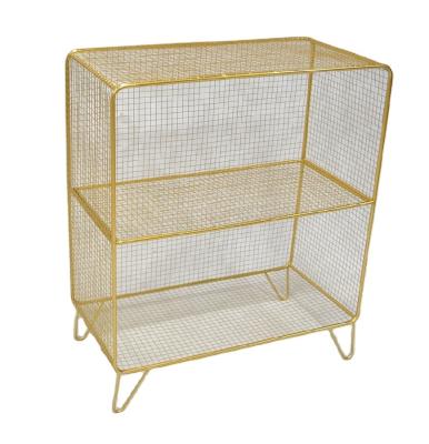 China New Gift Decor Metal Art Use Living Room Furniture Storage Modern Luxury Products Display Rack Home Traditional Handcrafted Rack Shelf Gold for sale