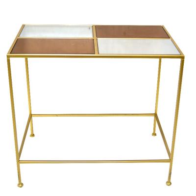 China Wholesale comfortable high quality luxury living room coffee table metal frame modern design square side elegant gold table hotsale gold for sale