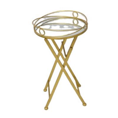 China Modern Fashion Design Metal High End Legs Mirror Coffee Table Glass Top Glod Side Table End Table Luxury Elegant Home Decor for sale