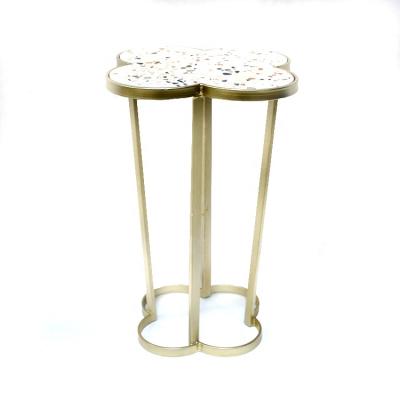 China Modern Design Home Living Room Decor Mini Coffee Table Simple Marble Top Gold Luxury Metal End Table Side Table Legs for sale