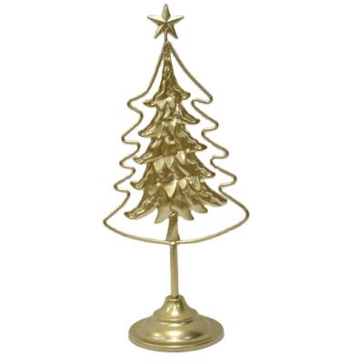 China CLASSIC Elegant Gold Metal Iron Home Decorative Gift Hotsale Decor Iron Table Top Modern Christmas Tree for sale