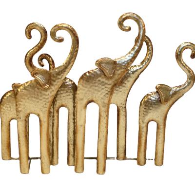 China New CLASSIC designing supplies for wall home decor elephant shape metal crafts gold decor gold gift animal luxury for sale