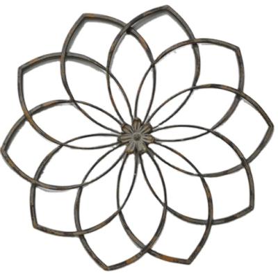 China Creative Round Wall Decor Room Rustic Wall Decor Room Wrought Iron Scroll Art Ornaments Home Living Flower Shape Design Gift Craft Home Decor for sale