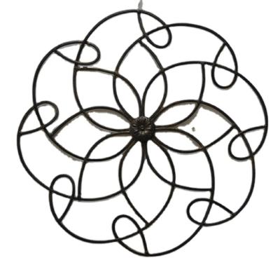 China Creative MONTH Flower Shape Design Traditional Wrought Iron Scroll Art Ornaments Home Livingroom Wall Gift Craft Home Decor for sale