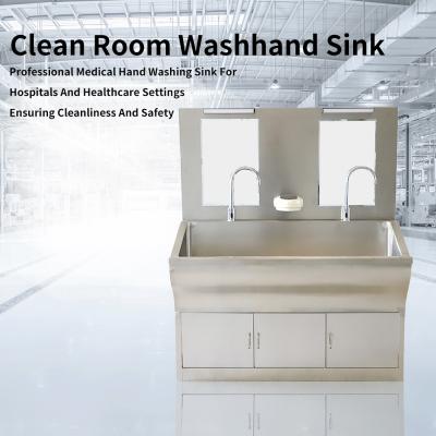 China Lavabo de lavado de manos personalizado para dos personas en acero inoxidable 304 para equipos de atención médica en venta