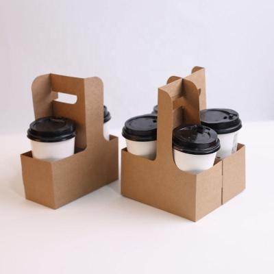 Китай 4 Cups Disposable Compostable Durable Drink Carrier for Hot or Cold Drinks To Go Coffee Cup Holder for Food Delivery Ser продается