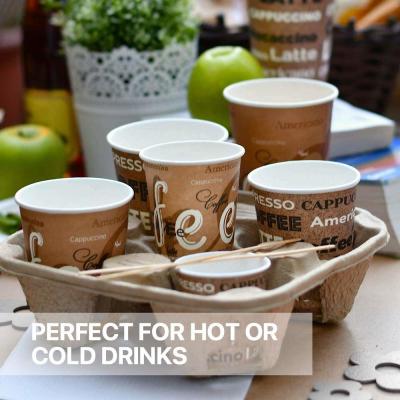 China Take away 2 Cup 4 Cup paper pulp carrier Biodegradable disposable coffee paper cup holder tray for sale