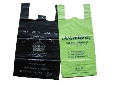 China Printed HDPE / LDPE / LLDPE Plastic Shopping Bag With Die Cut Handles for sale