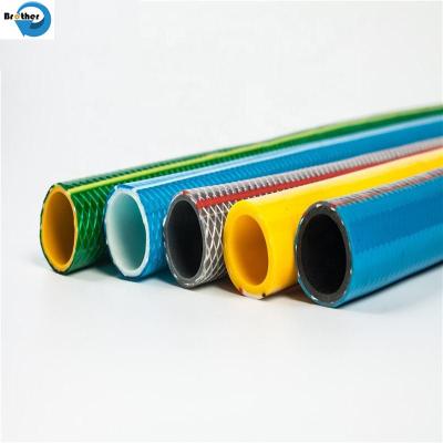 中国 High Pressure PVC Water Hose Flexible Pipe Plastic Tubes Colorful PVC Braided Fiber Reinforced Net Hose 販売のため