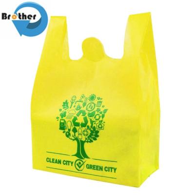 Cina Supermarket Tote Ultrasonic Non-Woven T-Shirt Bag Custom Cheap Reusable PP Non Woven Fabric Shopping Bag in vendita