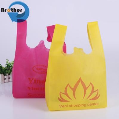 China Promotional PP Non Woven TNT Bags/Polypropylene Nonwoven T Shirt Bags Bag/T-Shirt Non-Woven Vest Carrier Shopping Bag for sale