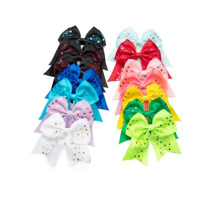 China Sweet Glitter Hair Bow DIY Hair Accessories For Girl Glitter Hair Clip Cheer Bow for sale