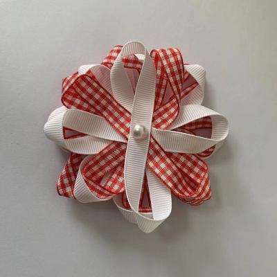 China Soft Ribbon Hair Grips Grosgrain Hairbow Hangers For Baby for sale