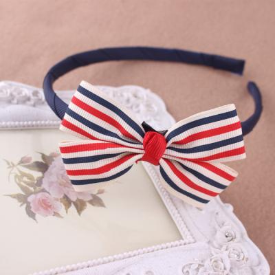 China Lovely European and American Manufacture Child Style Bow Ribbon Desinge Girl Bowknot Headband For Child for sale