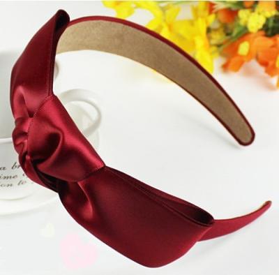 China Handmade Headband New Arrival Bowknot Fashion Lady Satin Headband For Women for sale