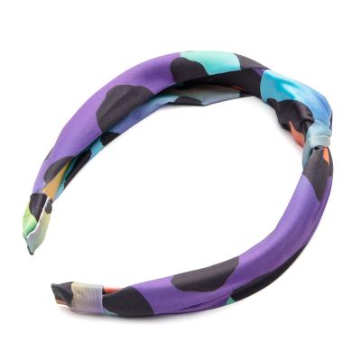 China Custom Printed Wide Soft Fabric Headband Ladies Fashion Hair Accessories for sale