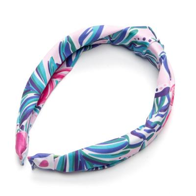 China Baroque Printed Wide Soft Cloth Hairband Hairband Ladies Hair Accessories for sale