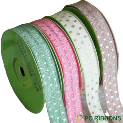 China Sustainable Colored Foe Printed Elastic Dot Foe Ribbon Custom Design for sale