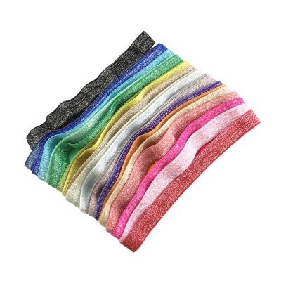 China Good For Skin Contact Quality Headband Colors Metallic 1.5cm Baby Fold Over Elastic Headband Baby Headband for sale