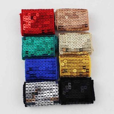 China Wholesale Custom Single Face 4cm Square Sequin Ribbons Trim For Decoration for sale