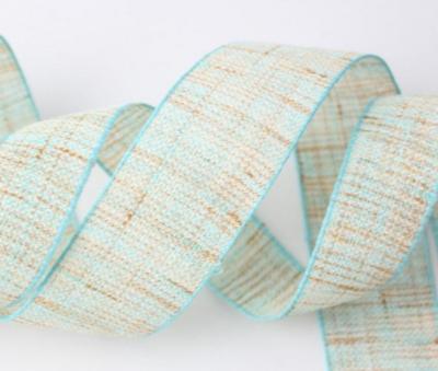 China MOQ viable 100 yards simulated linen ribbons for sale