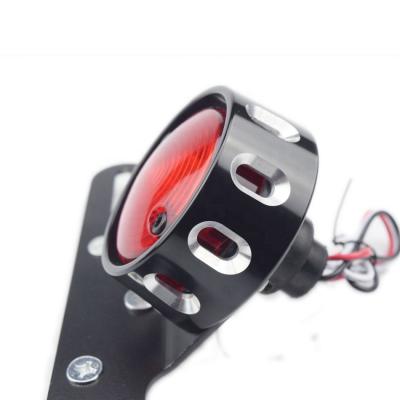 China Custom 12V Black Aluminum Tail Light Vintage Black CNC LED Rear Brake Light Vintage CNC LED Brake Tail Light Motorcycle Light Led Stop Light brake light drilled for sale